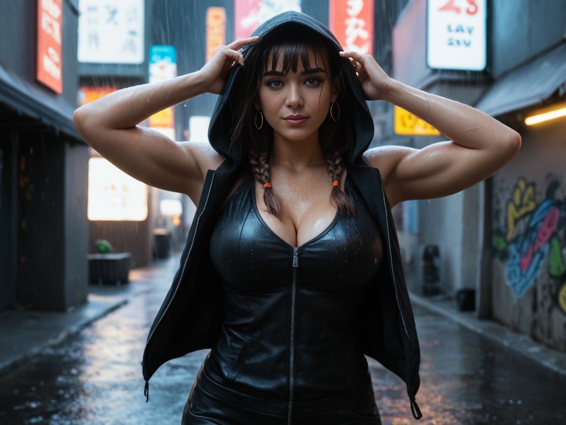 Back To The Wall, Open Clothes, Laughing AI Porn