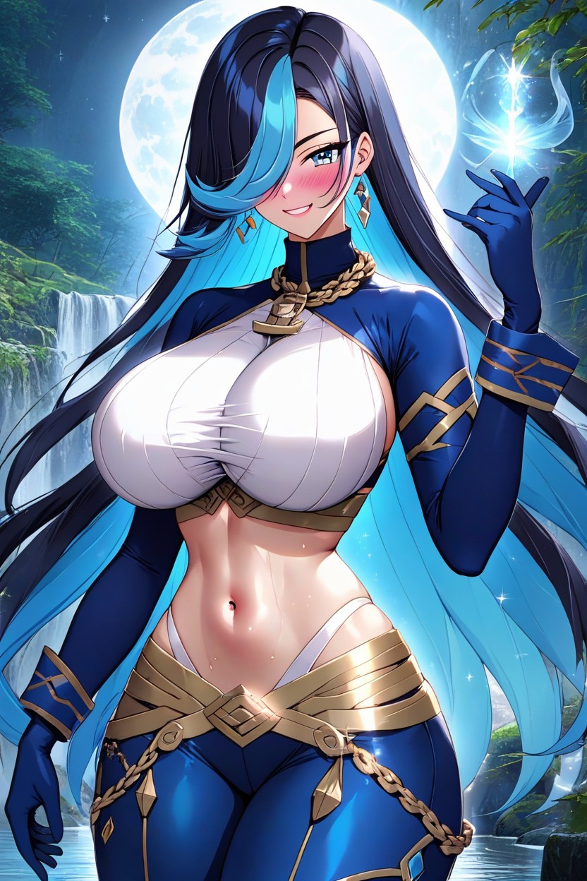 Water Magic, Model, Hourglass Figure Hentai AI Porn