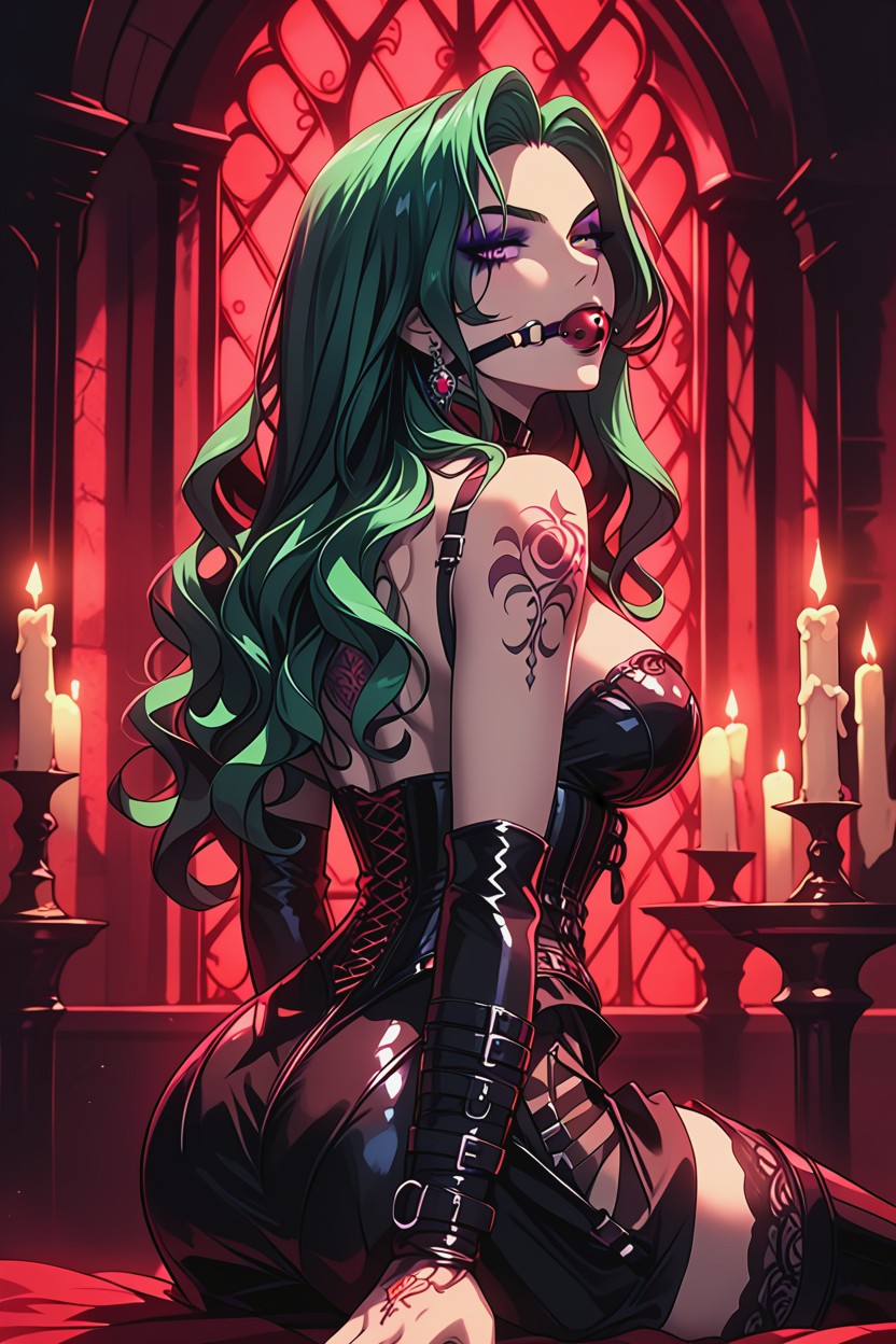 Dramatic Lighting, Rear View, Large Breast Hentai AI Porn