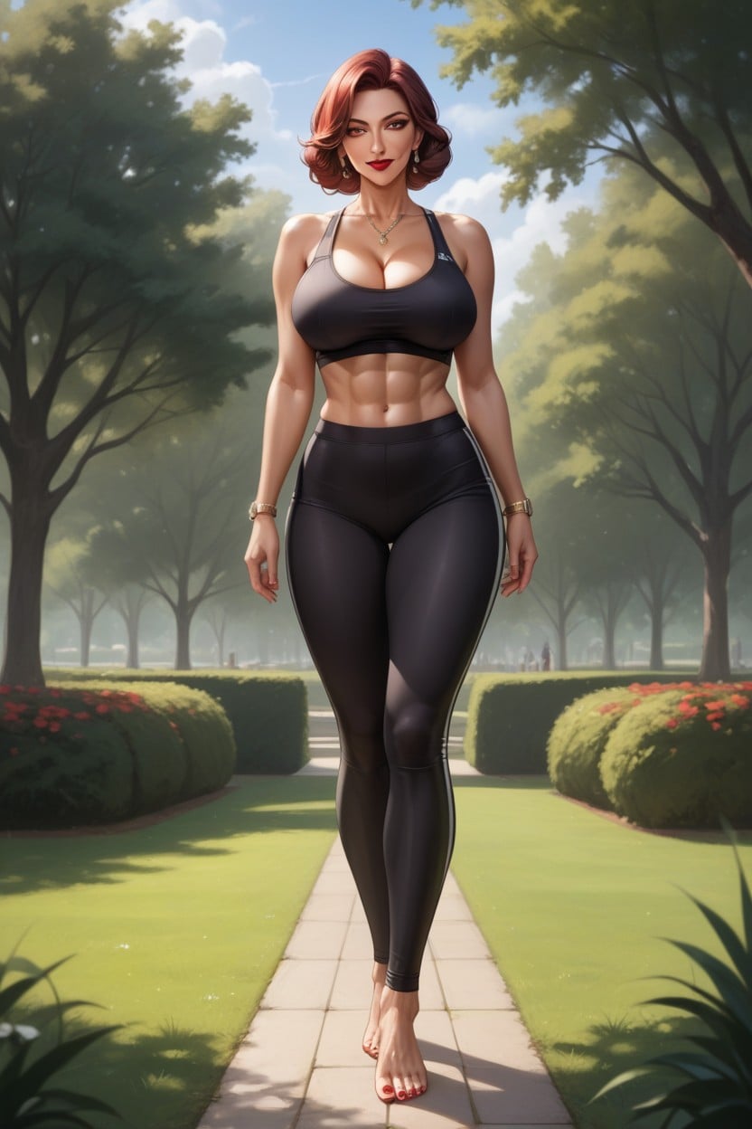 In Park, Fit, Feet MILF AI Porn