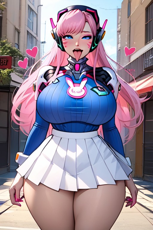 Big Ass, Pleated Skirt, Blue Eyes AI Porn