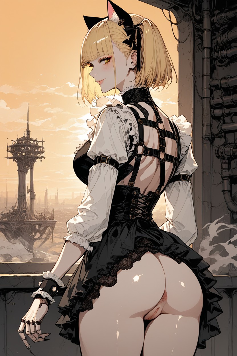 Sunset, Cat Ears, Bangs Hentai AI Porn