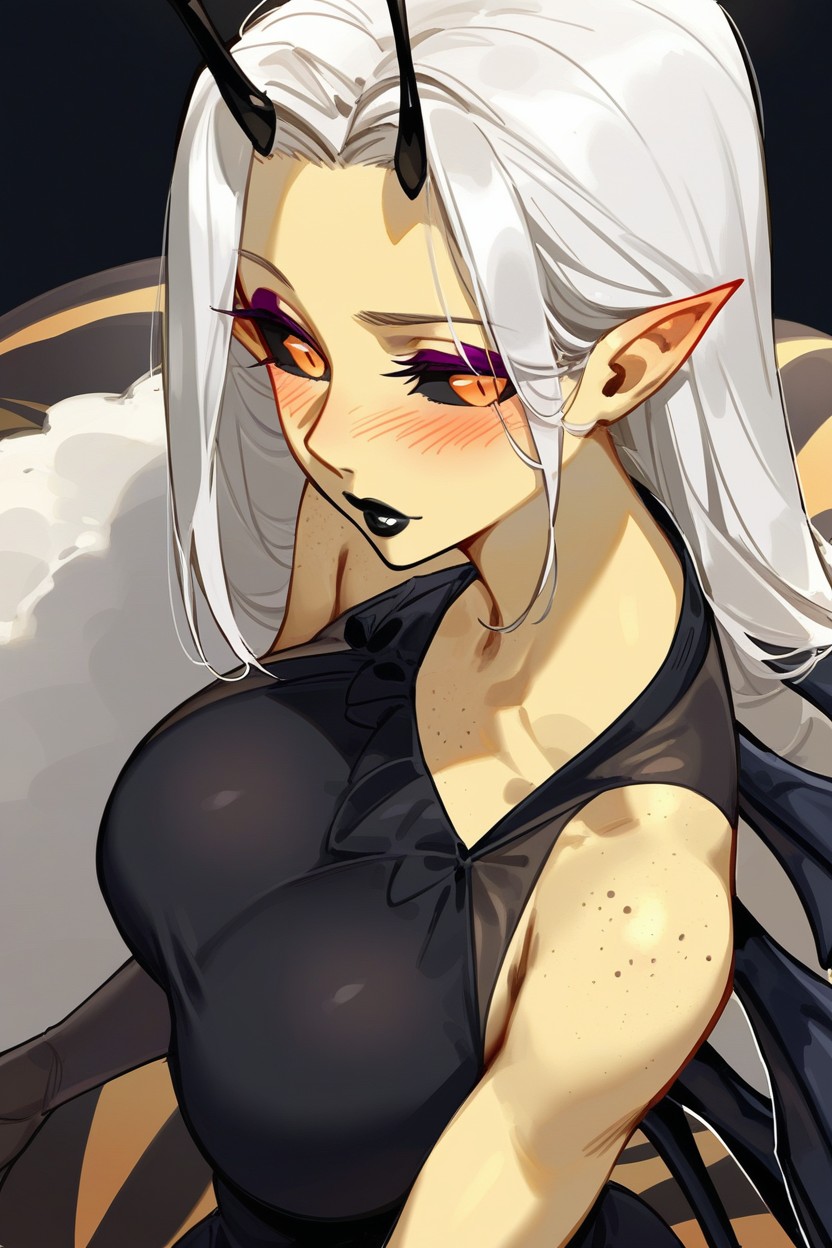 Tall, Bright Golden Yellow Skin With Warm Orange Undertones, Flexible Feet Four Arms Hentai AI Porn