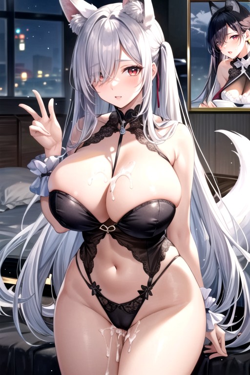 Red Eyes, Anime X, Transparent Strapless Top Hentai AI Porn