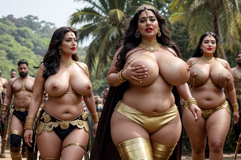 Full Height Capture, Huge Cleavage, Extra Long Erect Nipples AI Porn