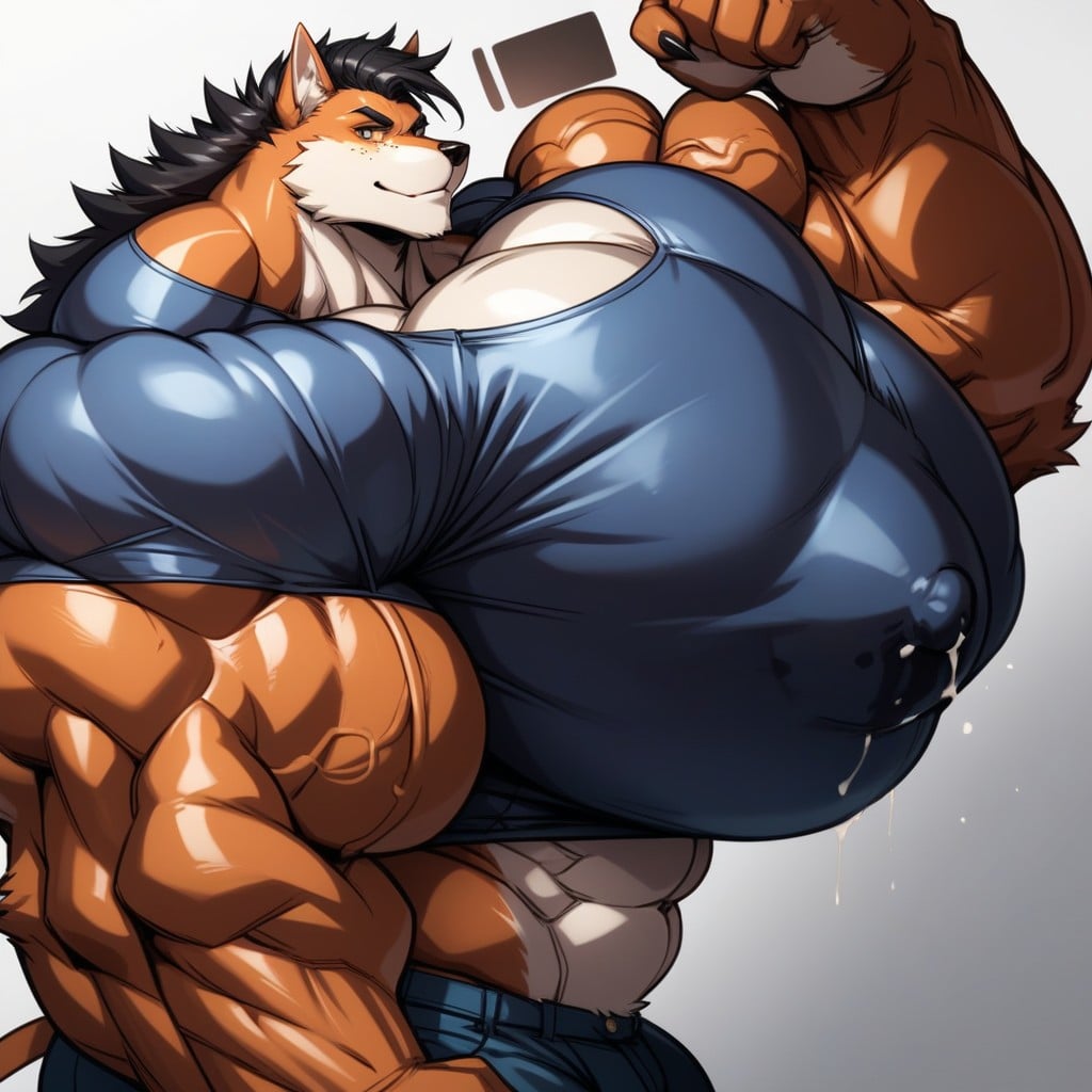Hyper Muscle, Looking At Viewer, Close Up Furry AI Porn