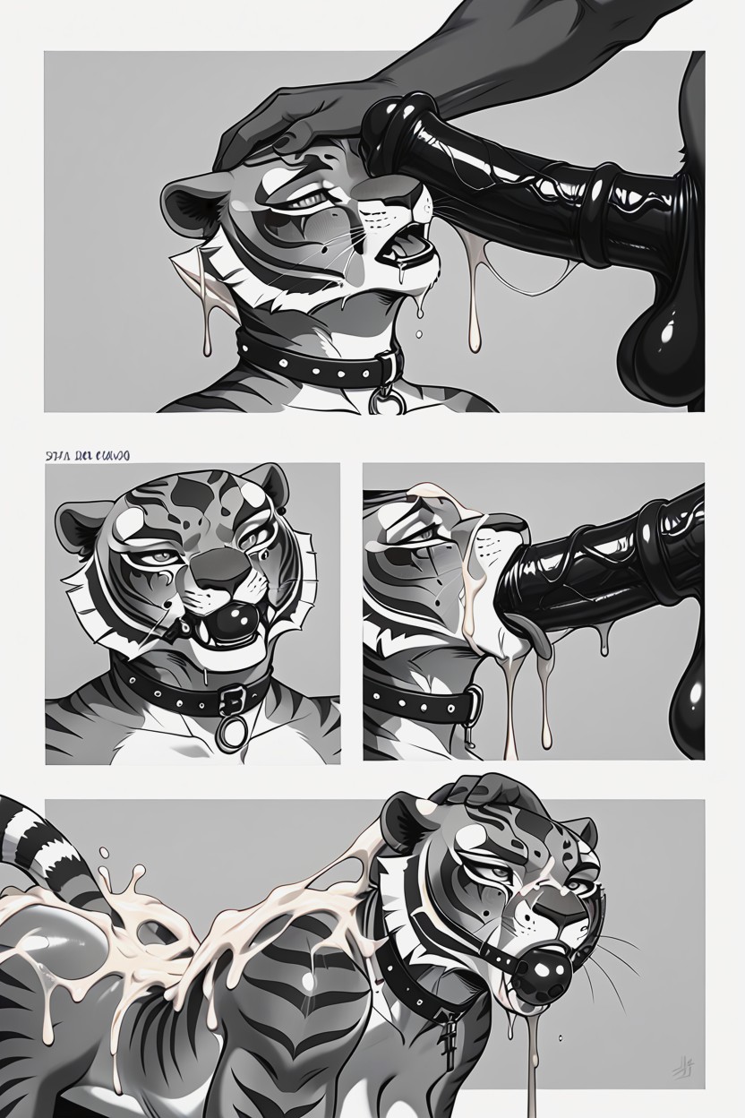 Ahegao, Pony Cock, Oiled Skin Furry AI Porn