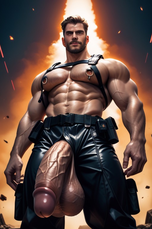 Award Winning Photo, Massive Pecs, Gigantic Balls AI Gay Porn