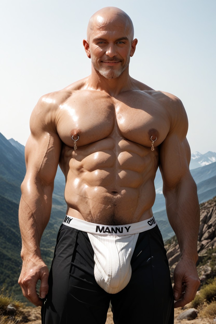 Montagnes, Photorealistic, Posing In The Mountains Porno IA Gay