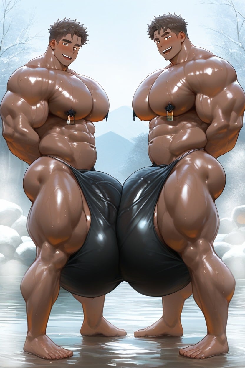Long Hanging Cock, Oiled Body, Hiperpene Imposiblemente Largo Porno gay IA