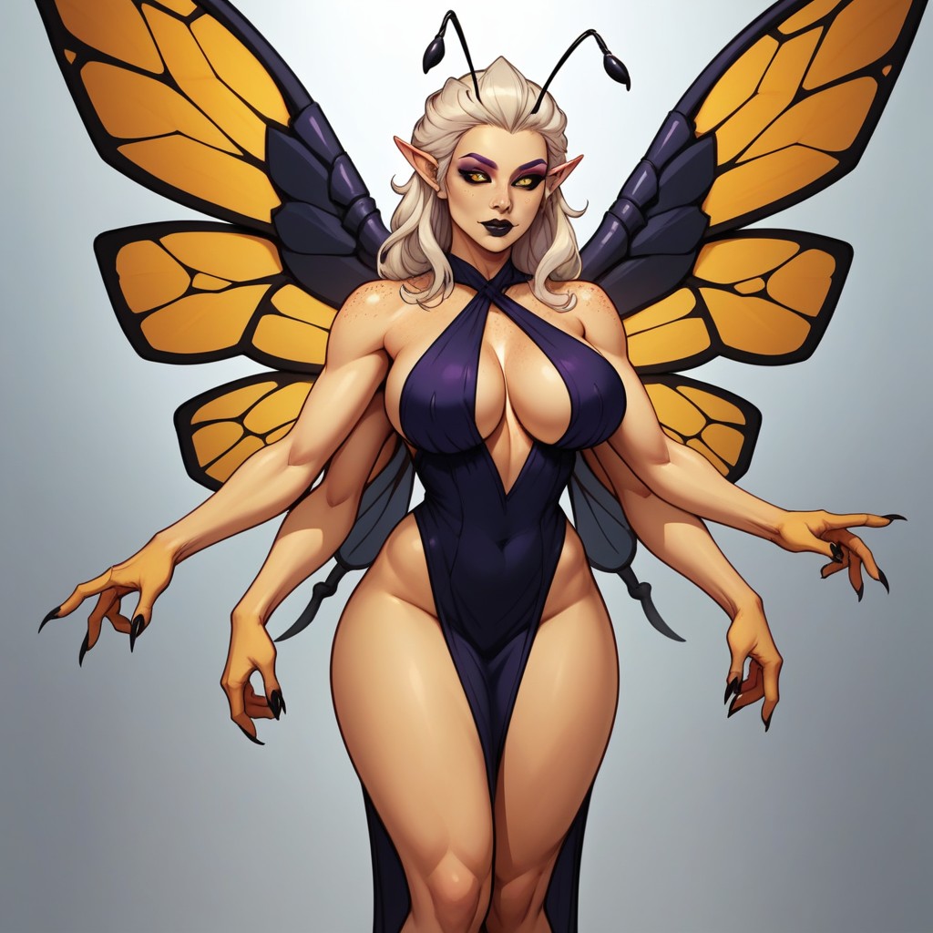 Bee Wings, Soft Skin, Orange Eyes Hentai AI Porn