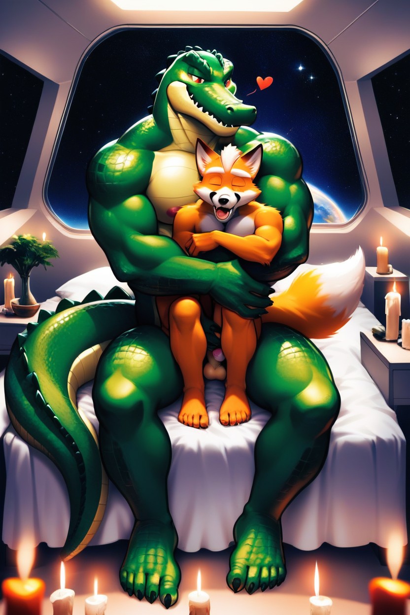 Monster, Full Body, Alligator Monster Furry AI Porn