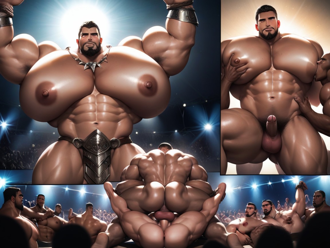 Bearded, Thick Oversized Bodybuilder, Mating Press Porno gay IA