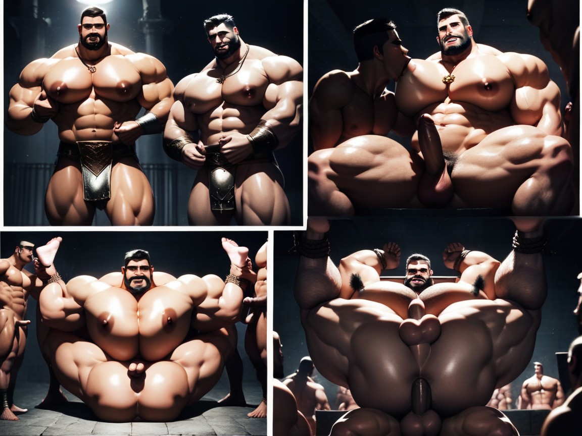 Horny Expression, Huge Nipples, Du Bas Vers Le Haut Porno IA Gay