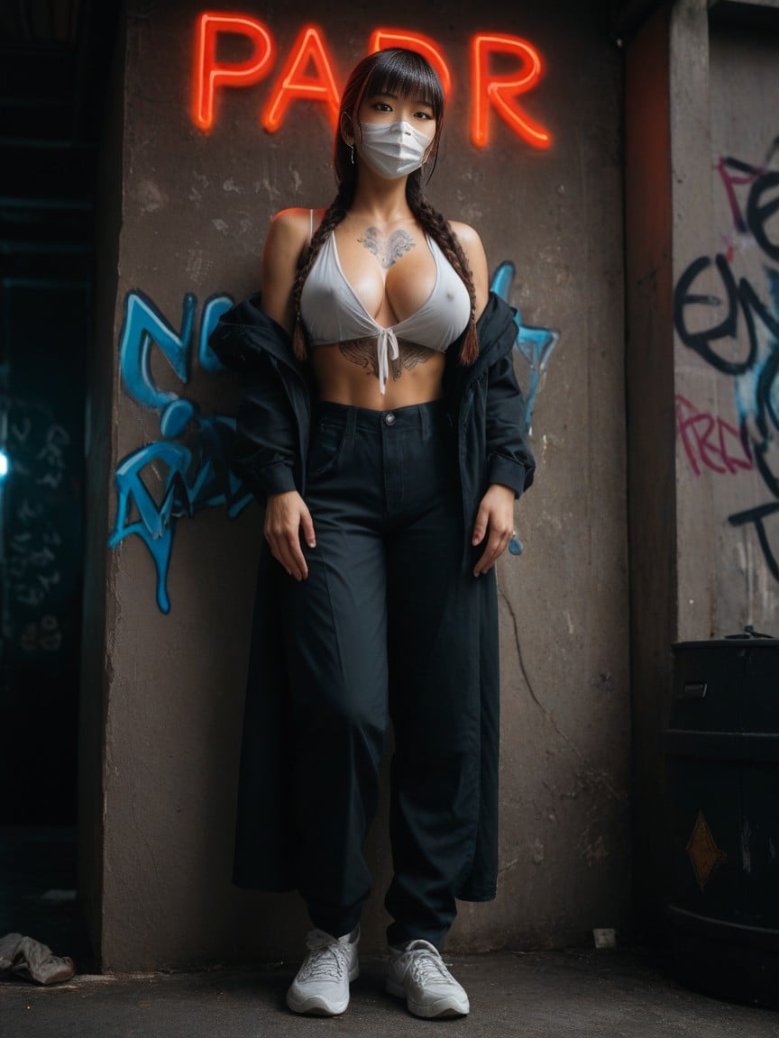 Bottom Up, Tattoo Around The Nipple, Bangs AI Porn