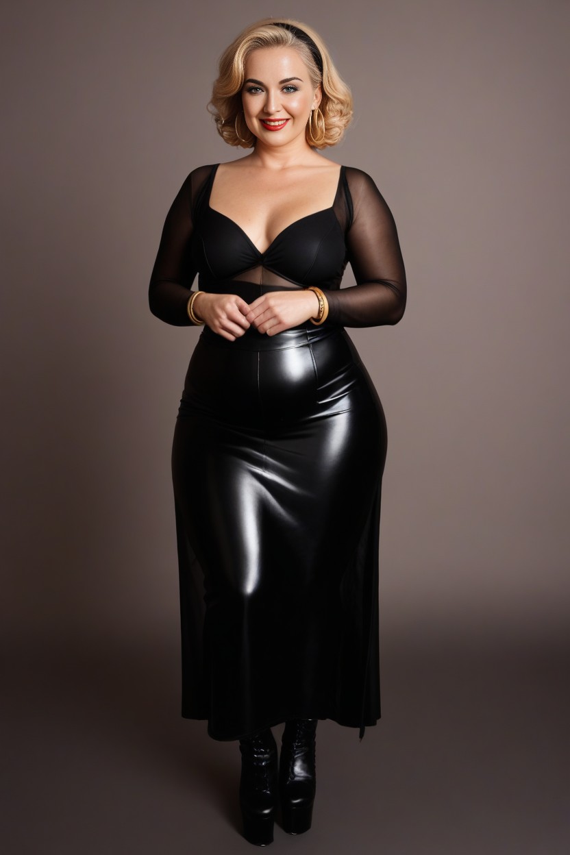 Red Lipstick, Standing Proud, Bbw Shemale AI Porn