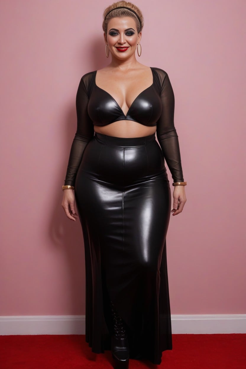 Long Black Leather Skirt, Hips, Diadema Porno shemale IA