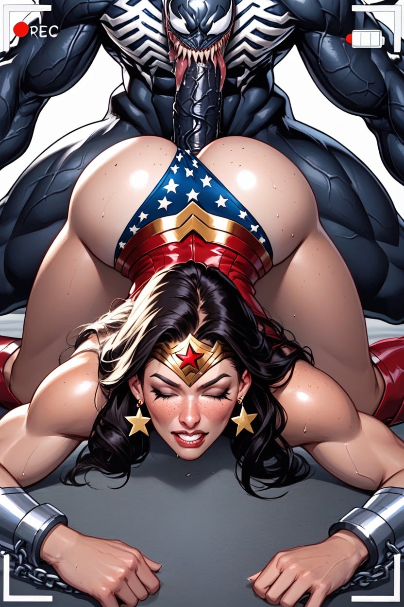 Dc Wonder Woman, Red Boots, Bracelets AI Porn