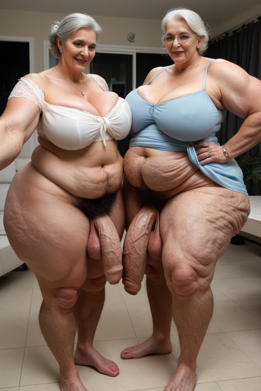 Wrinkles, Beautiful, Gigantic Saggy Breast AI Porn