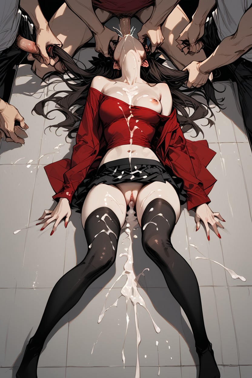 Cum On Stomach, Thigh Socks, Gangbang Hentai AI Porn