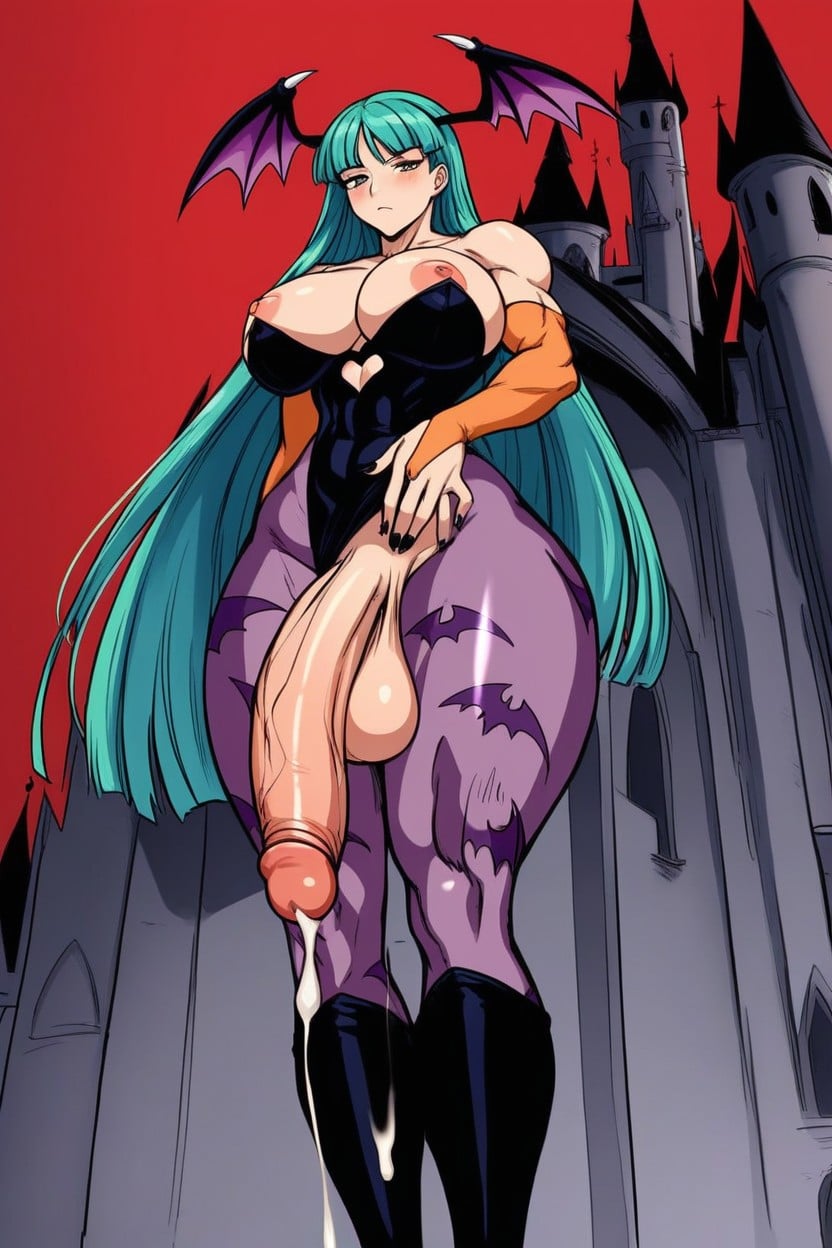 Wide Hips, Futanari, Exposed Breasts Hentai AI Porn