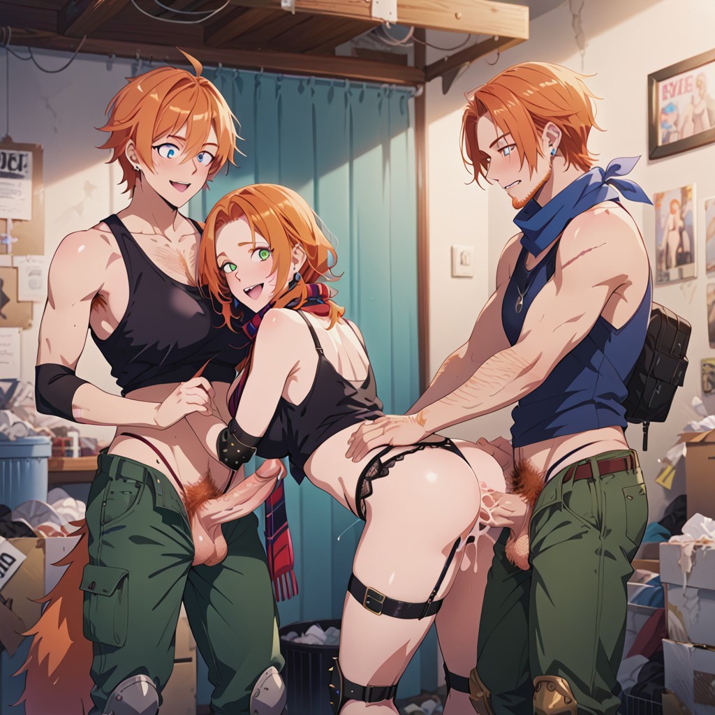 Scarred, Tattered Pants, Elbow Pads Hentai AI Porn