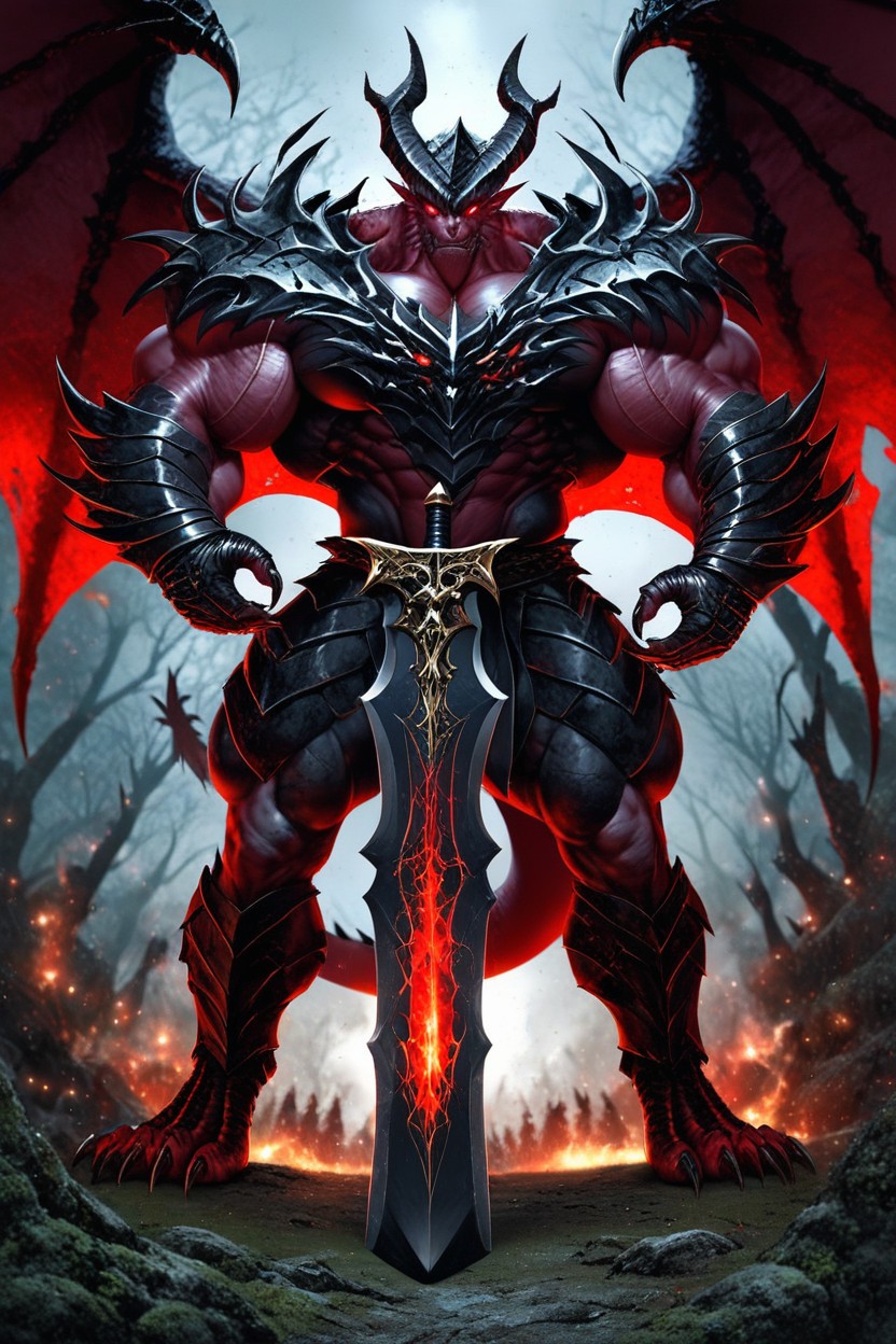 Hyper Hulking Muscles, Demon, Demonic Dragon AI Porn