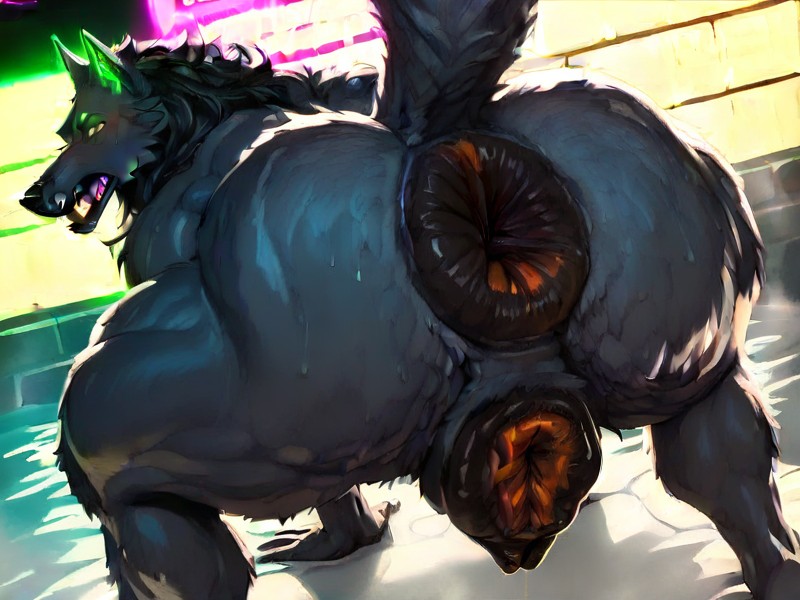 Brown Nipple, Long Length, Engorged Sex Furry AI Porn
