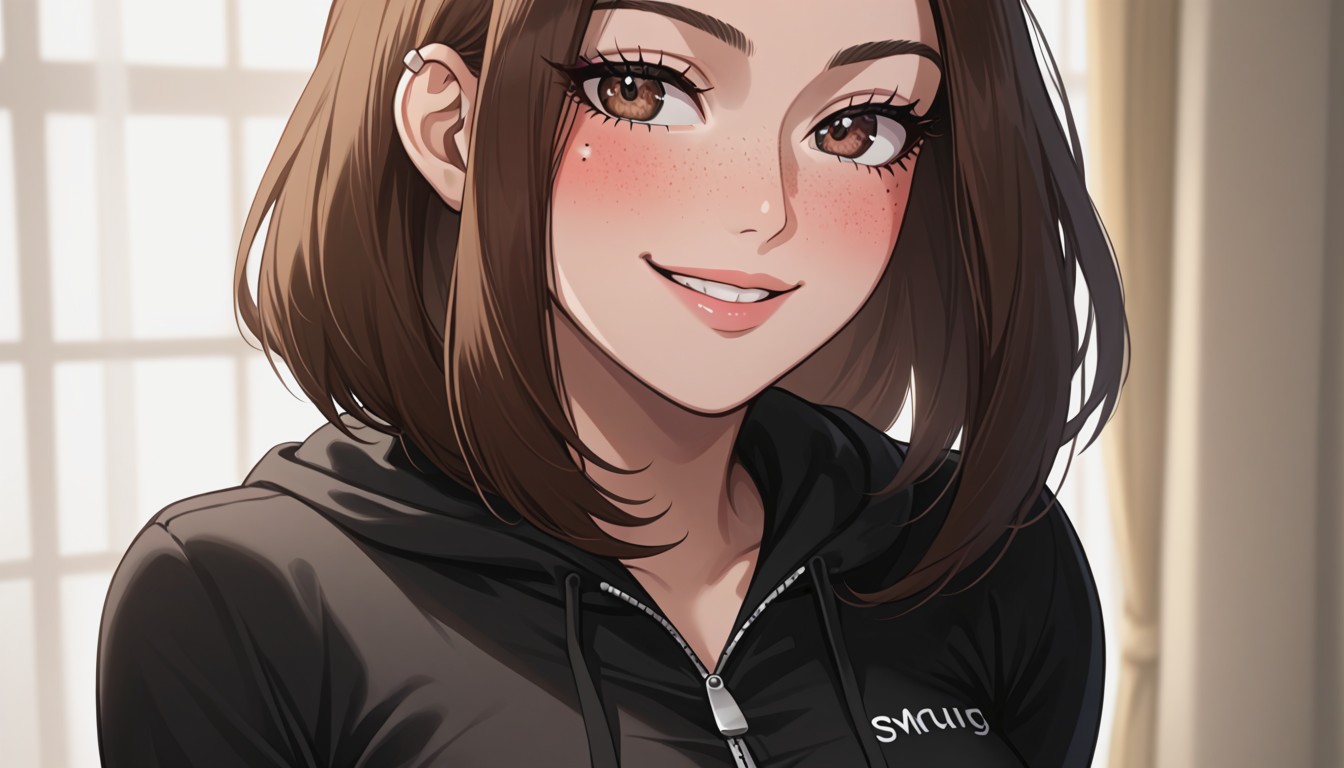 Black Hoodie, Fully Clothed, Pale Skin AI Porn