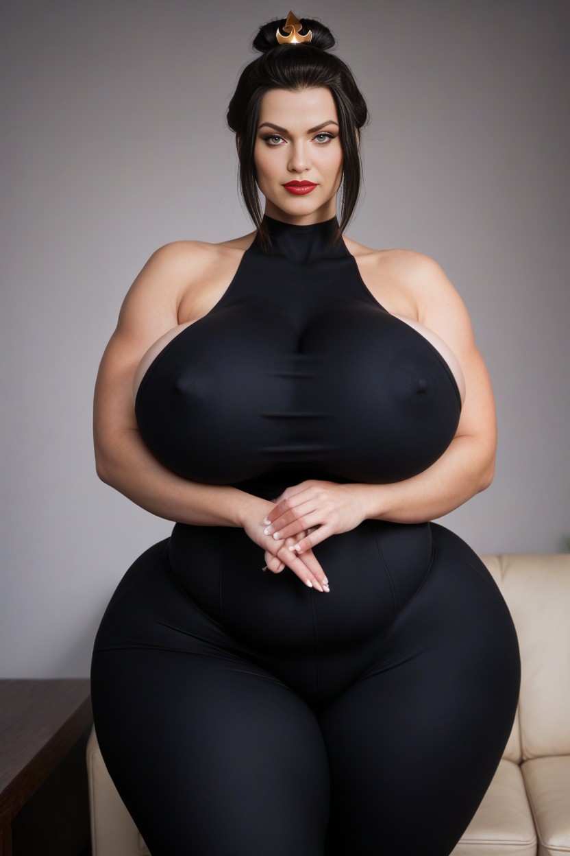 Clothes Hug Her Curves, Waist, Huge Dumptruck Ass AI Porn