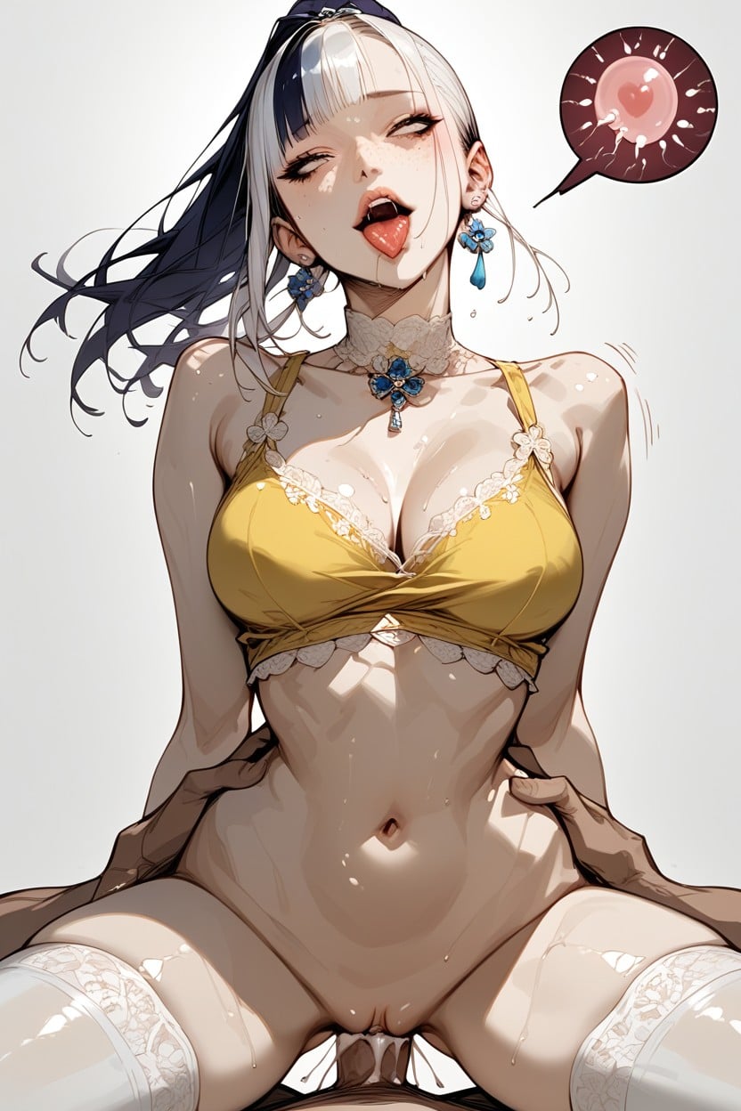 Blush, Rounded Ass, Suspenders Hentai AI Porn