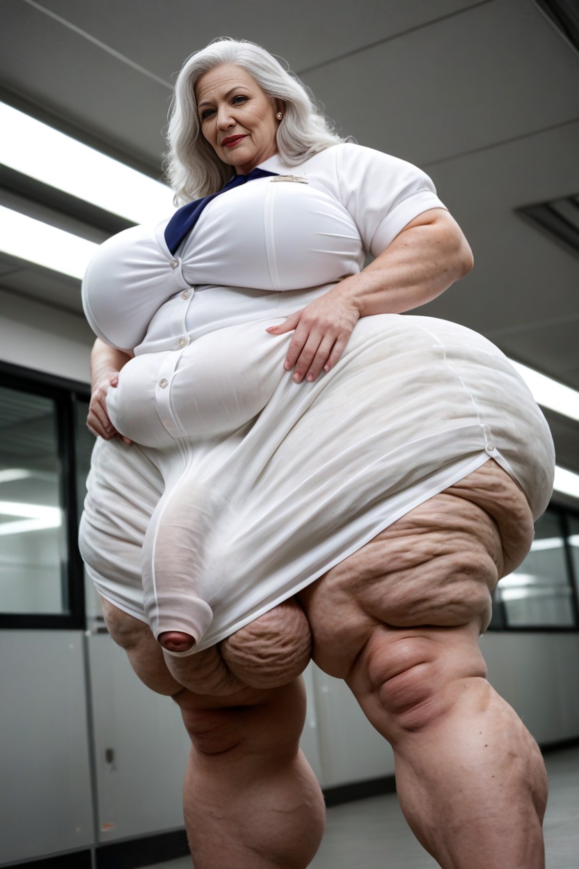 Extreme Cellulite Hair, Hair Down, Hyper Length Legs Hyper Testicals Bulge AI Porn