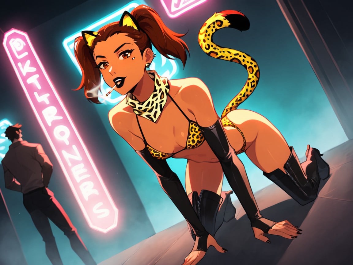 Brown Eyes, Light Robot Armor, Dutch Angle Latina AI Porn