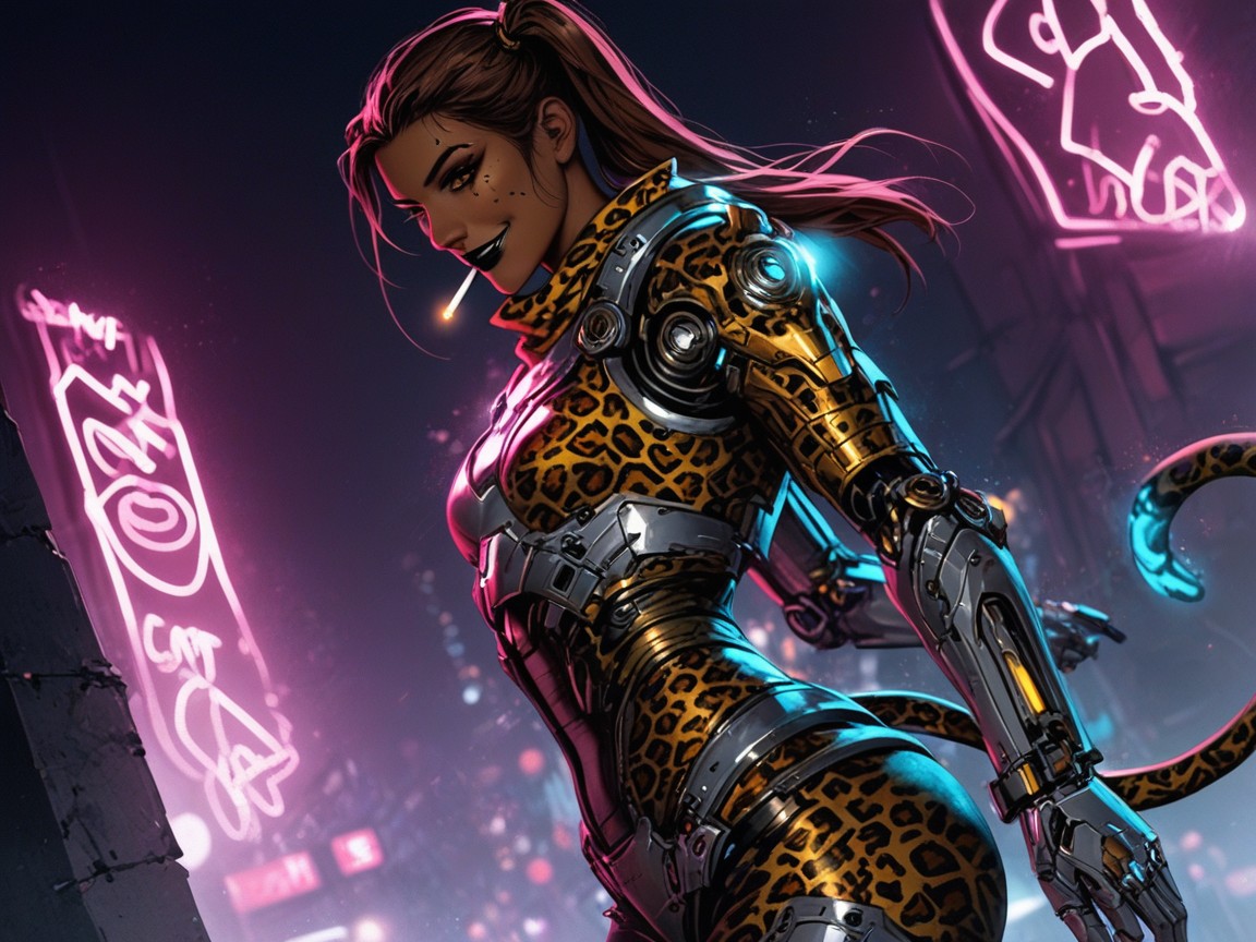 Neon Graffiti, Bouncing Ass, Close Up Latina AI Porn
