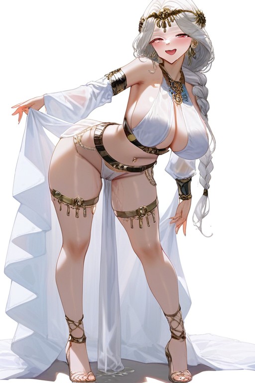 Massive Breast, White Clothes, Jewelry Hentai AI Porn