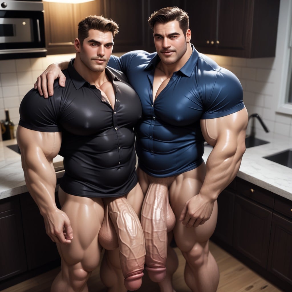 Oiled Skin, Big Hyper Alpha Long Cock, Heavy Pecs Porno IA Gay