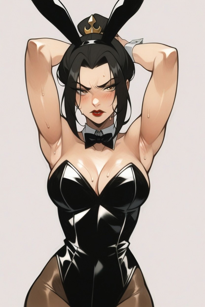 Anime Style, Solo Female, Arms Up Hentai IA