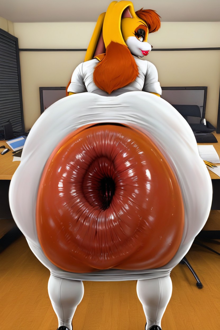 Detailed Eyes, Black Eyeliner, Hyper Gape Asshole Furry AI Porn