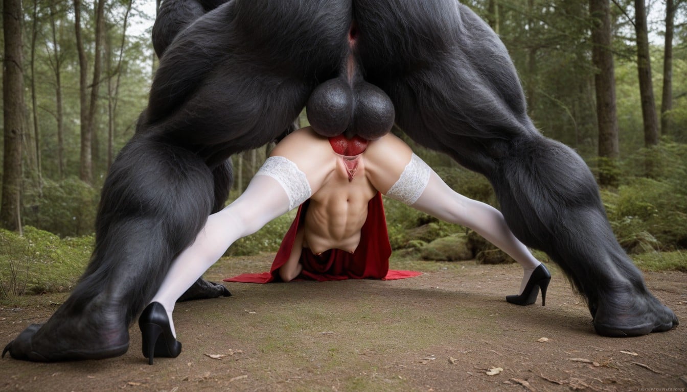 Giant Massive Werewolf, Impossible Tight Fit, Balls Deep AI Porn
