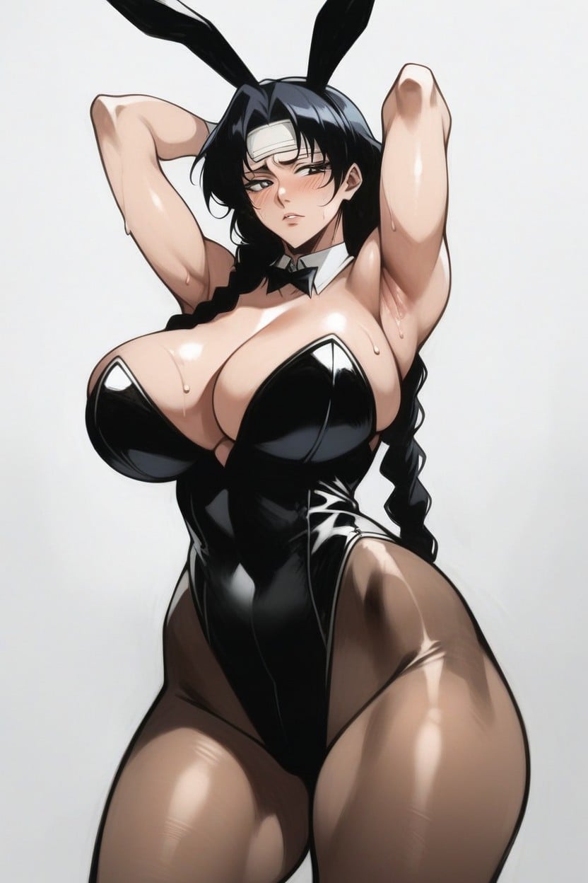 Arms In Frame, Cleavage, Black Eyes Hentai AI Porn