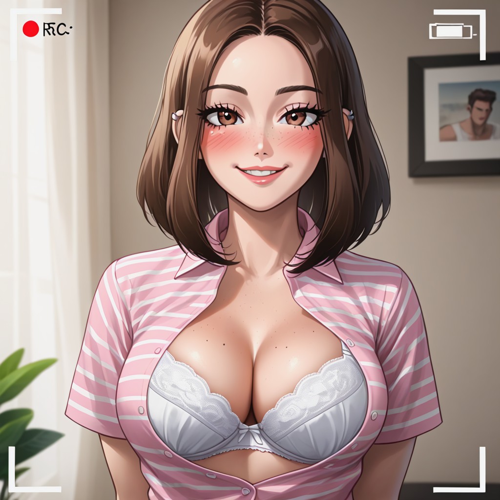 Straight Hair, Southern European, Deep Cleavage AI Porn