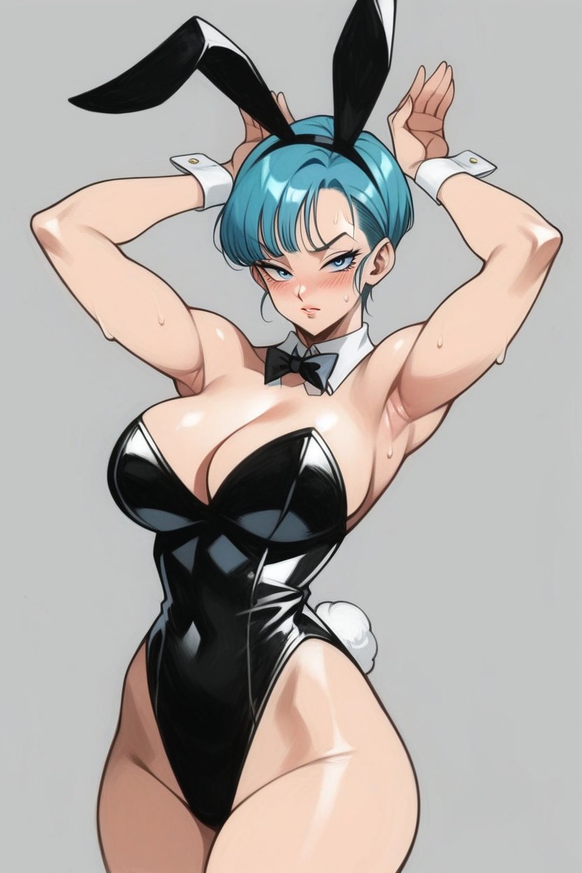 Soft Thighs, Embarrassed Expression, Thick Thighs Hentai IA
