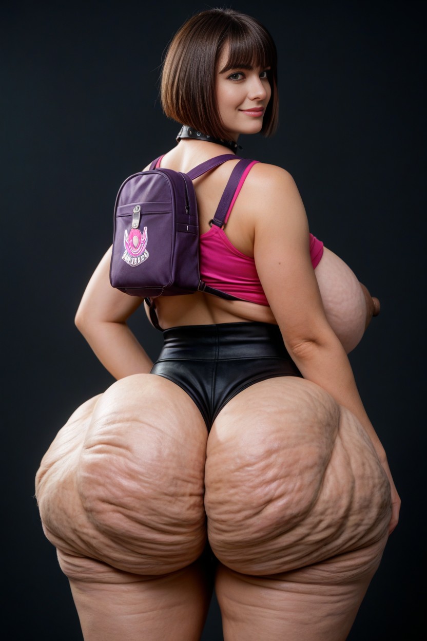 Black Background, Standing, Bubble Butt AI Porn