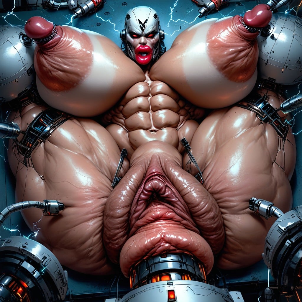 Fucking Machines, Massive Pumped Pussy, Huge Clit AI Porn