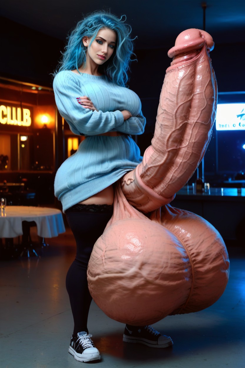 Pony Cock, Thigh High Socks, Powerful Legs Shemale AI Porn