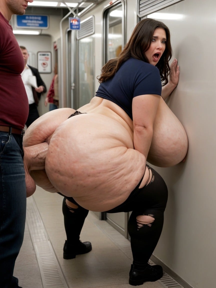 Ripped Clothes , Mega Wide Hips, Breathing In BBW AI Porn