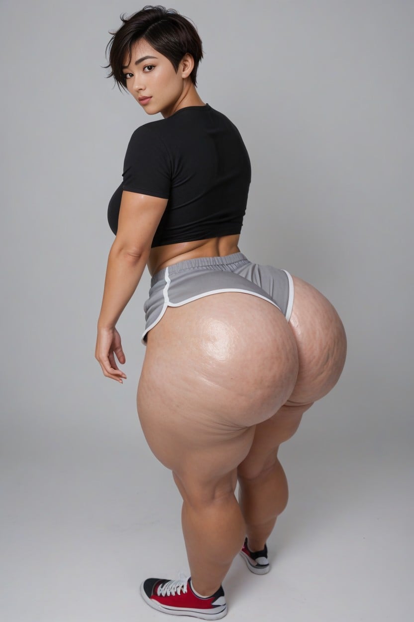 Beautiful Korean Idol, Visible Ass, Thunder Thighs AI 포르노