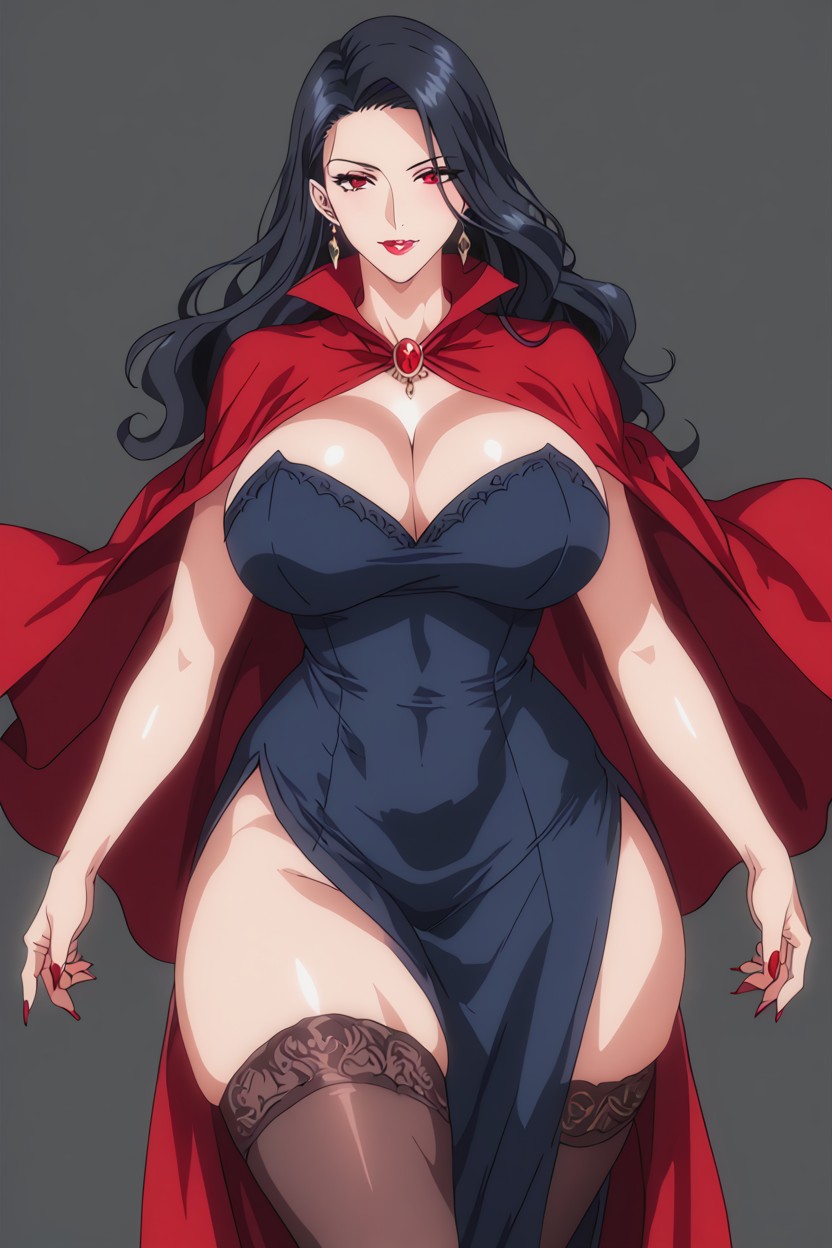 Cloak, Vampire Outfit, Pale Skin AI Porn