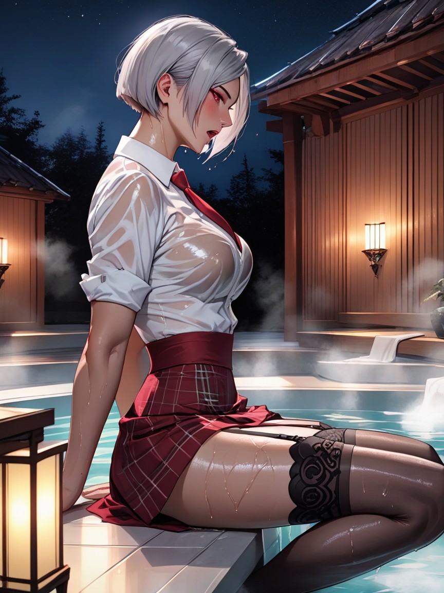 High Resolution, Extreme Squirting, Luxurious Bath House Hentai AI Porn