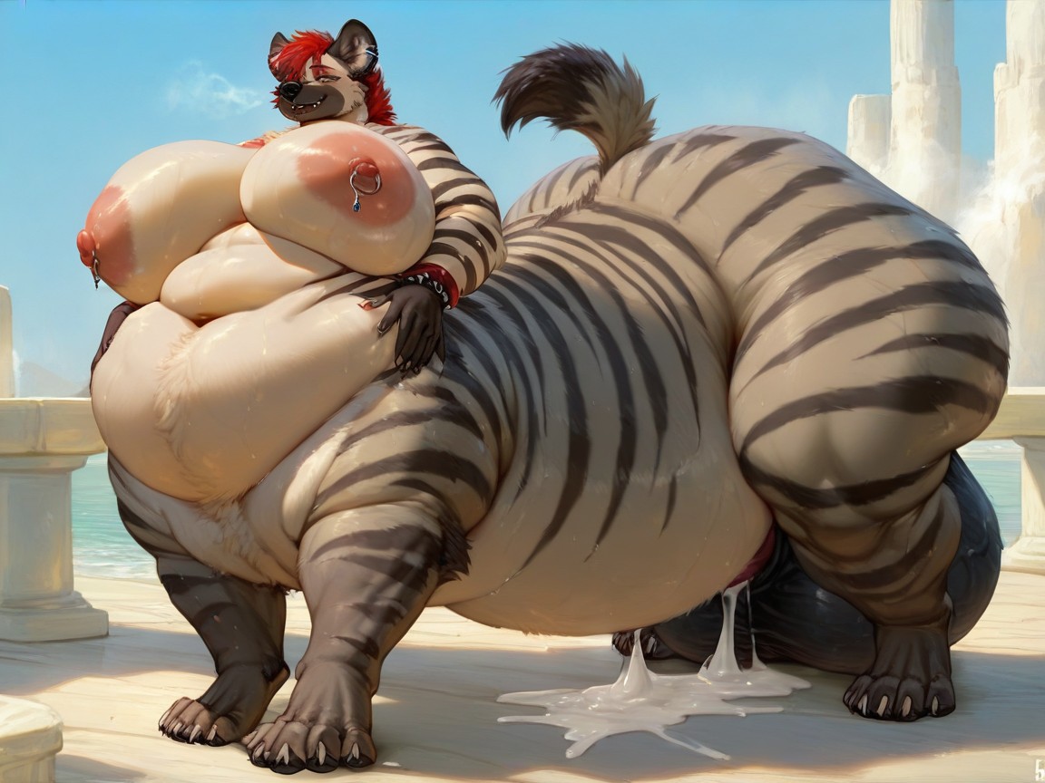 Striped Hyena, Emo Clothes, 18+ Furry AI Porn